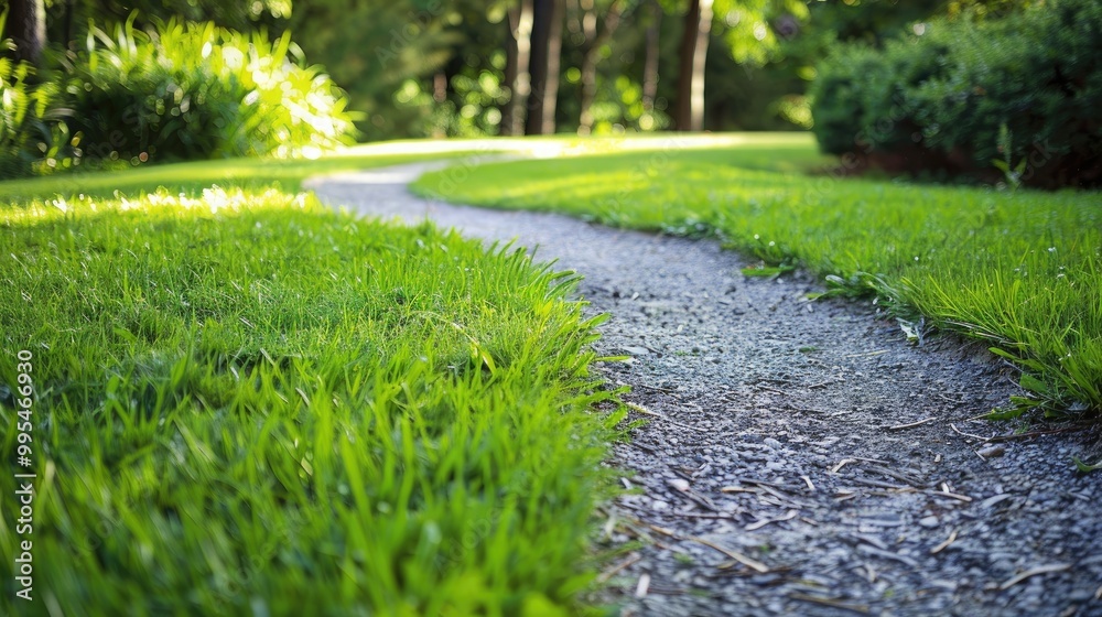 Fototapeta premium Image of grass bordering a pathway