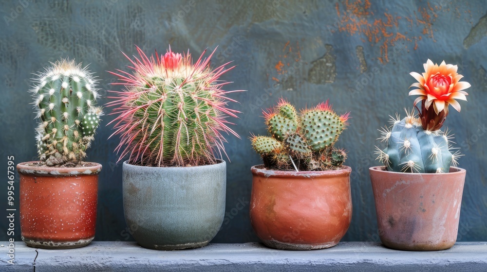Potted cacti Potted cacti