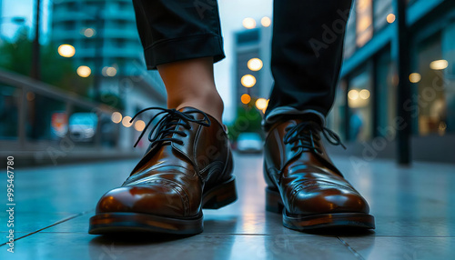 Close up of a Person Wearing Polished Shoes