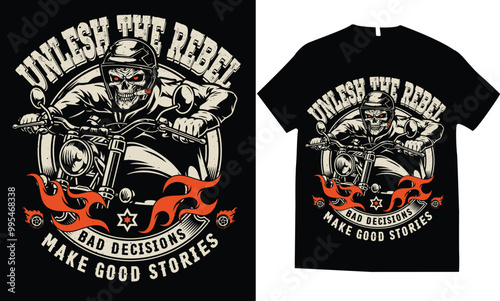 Motorcycle rebel t-shirt design