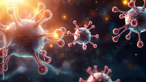 Microscopic View of Virus Particles