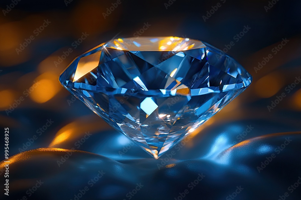 A brilliant blue diamond on silk. Perfect for luxury, success, and wealth concepts. A brilliant blue diamond on silk. Perfect for luxury, success, and wealth concepts.