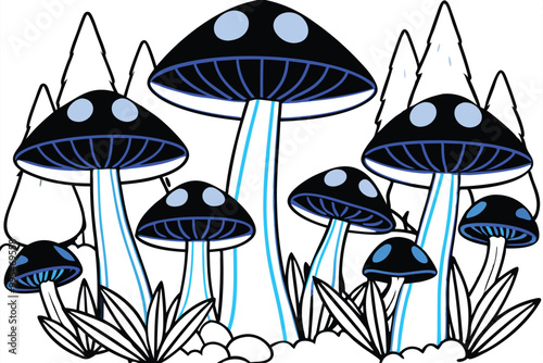 Mushrooms vector 