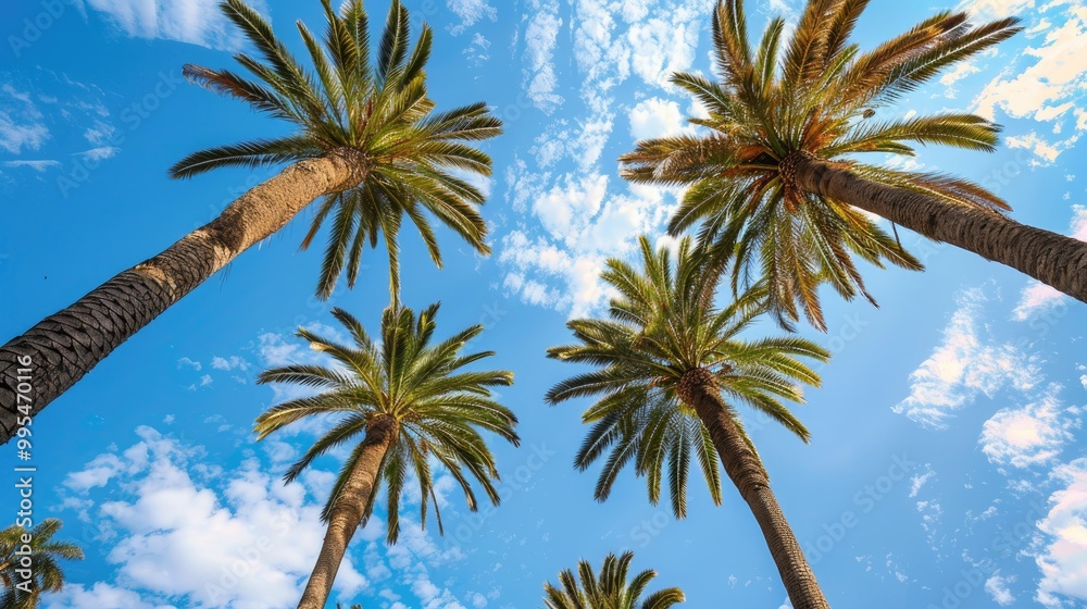 Palm trees under the blue sky Palm trees under the blue sky