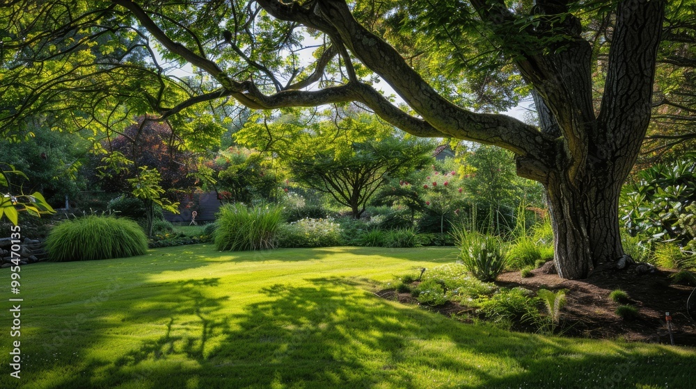 Old tree in lovely garden Old tree in lovely garden