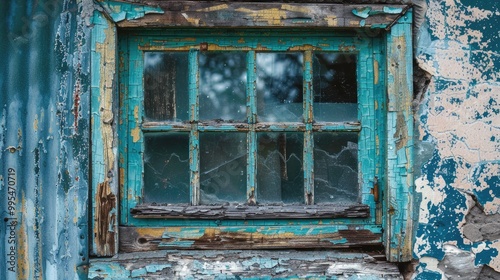 Wallpaper Mural Old house s glass window in rectangular shape Torontodigital.ca