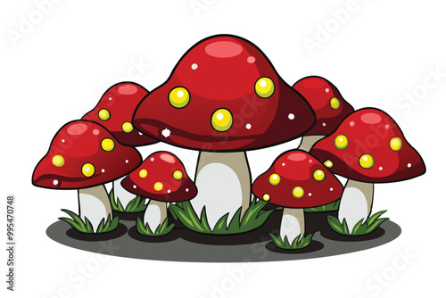 Red Mushrooms vector