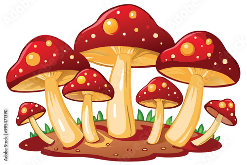 Red Mushrooms vector