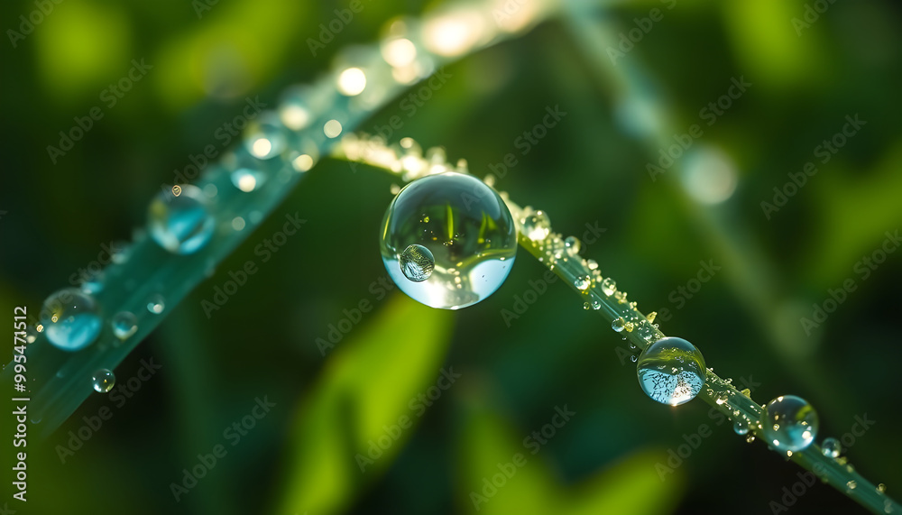 Close-up of raindrops on leaf and blurry background. Close-up of raindrops on leaf and blurry background.