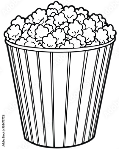 Popcorn in paper vector silhouette