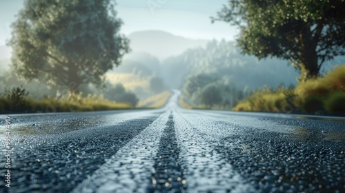 Road Surface and Nature Scenery