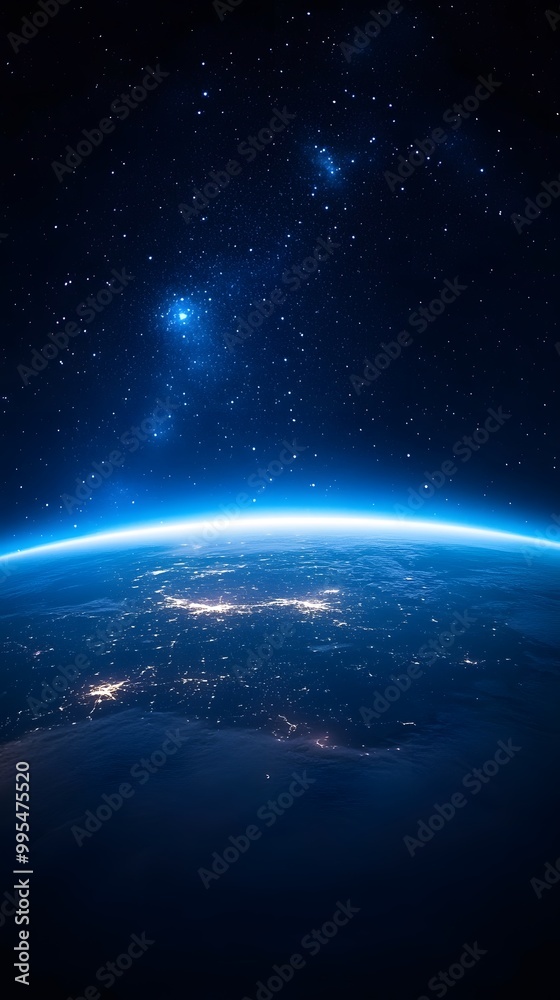 Fototapeta premium A beacon of light connecting Earth to the infinite cosmos