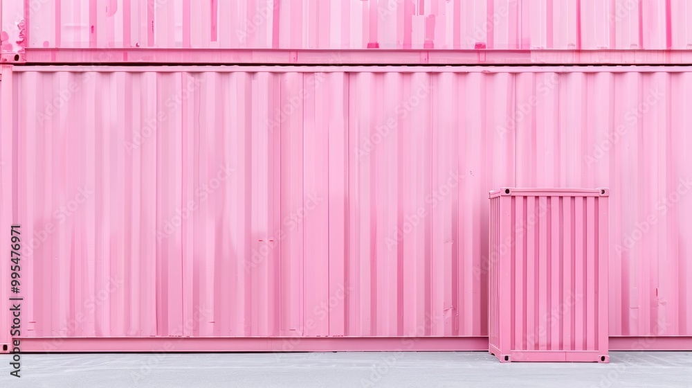 Pink container white backdrop