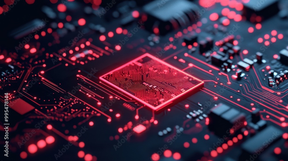 The Circuit Board with Microchip The Circuit Board with Microchip