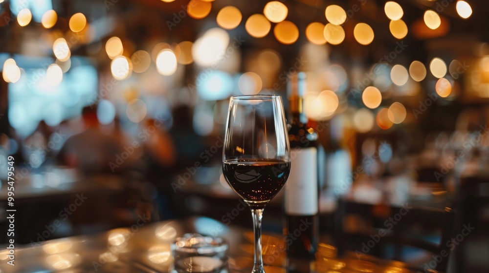 Restaurant with wine in the blurred background Restaurant with wine in the blurred background