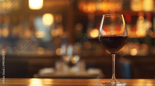 Restaurant with wine in the blurred background