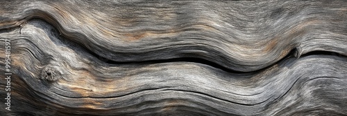 Weathered driftwood texture with soft, smoothed curves from years of exposure to the elements