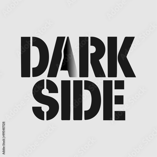 DARKSIDE TEXT BANNER BACKGROUND DARK SIDE TYPOGRAPHY TEMPLATE COVER DESIGN ILLUSTRATION FOR MARKETING,BROCHURE, FLYER, CARD