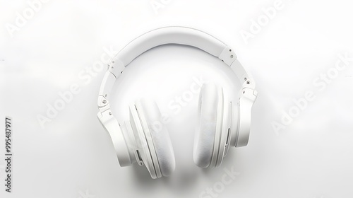 White headphones on a white background