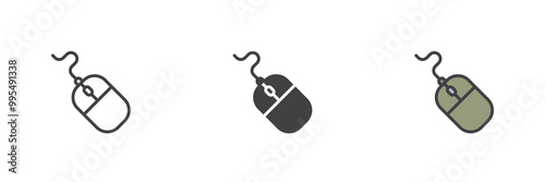 Computer mouse different style icon set