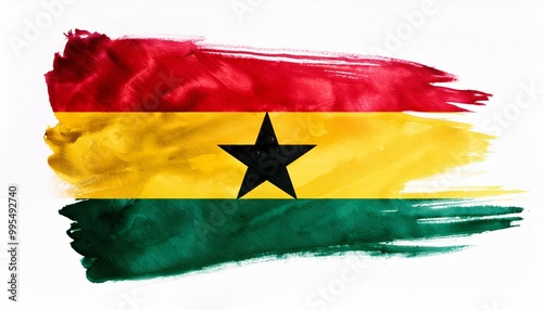 水彩画のガーナの国旗(Watercolor Ghana flag.)
 photo