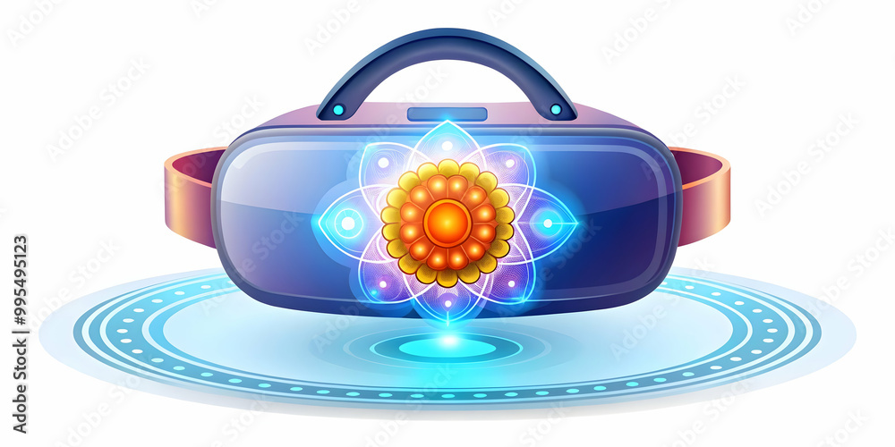 Futuristic Flat Headphones with Bhai Dooj Glowing Diyas - Clean Vector Illustration for Business Use