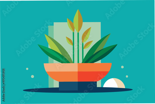 Nice water plant vector art illustration  photo