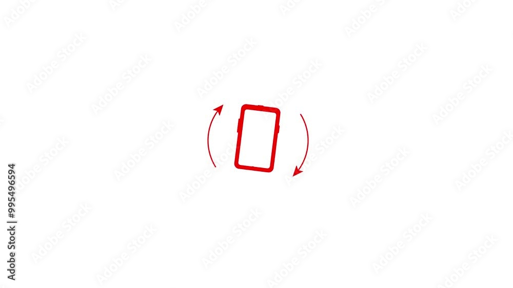  Phone horizontally and vertically icon, phone rotate animation 4k video