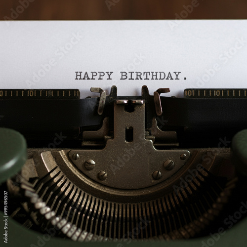 A vintage typewriter with t...