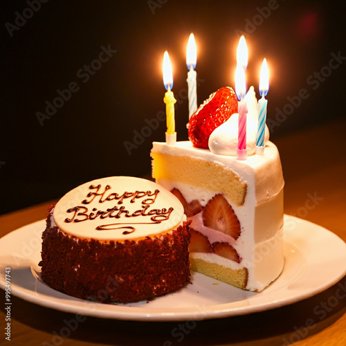 A slice of layered birthday...