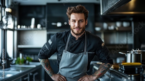 The Chef in Modern Kitchen photo