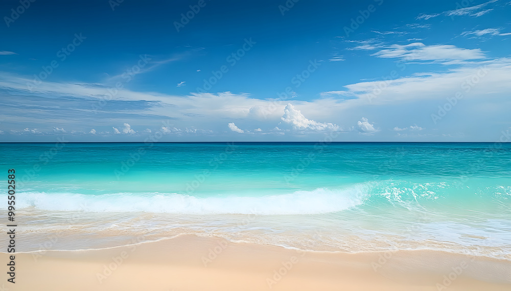 tropical beach bliss serene scene of light surf blue sky and turquoise ocean for relaxation and rest tropical beach bliss serene scene of light surf blue sky and turquoise ocean for relaxation and rest
