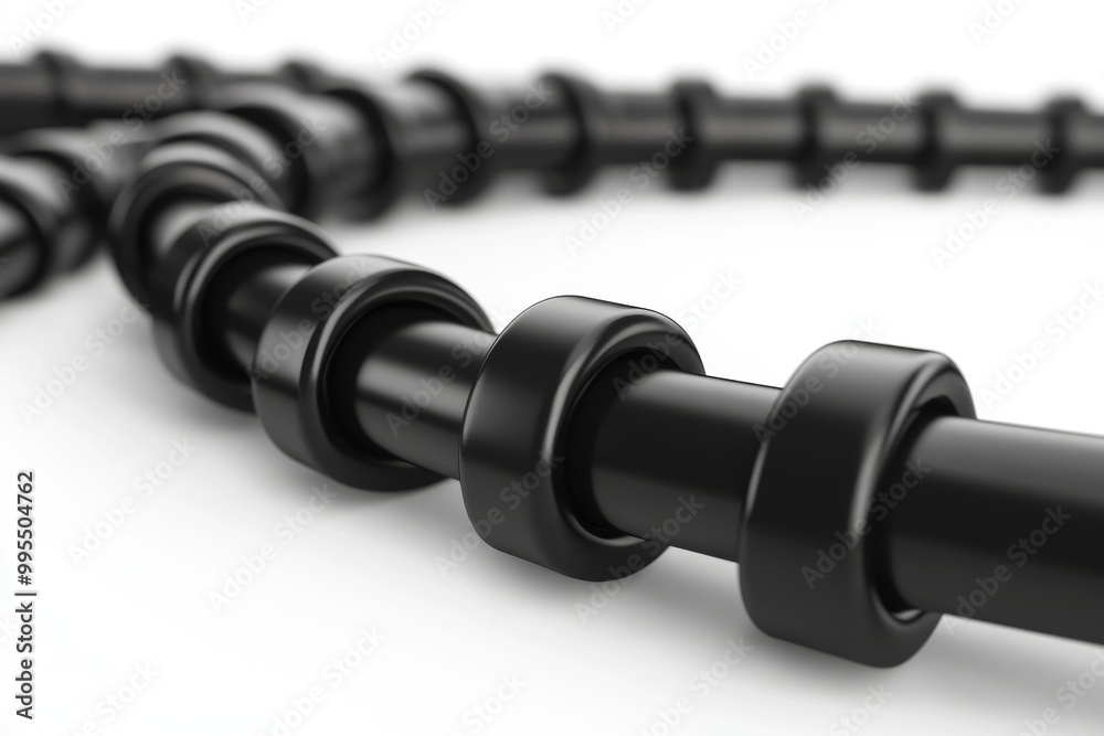 Industrial black rotating chain conveyor system representing mechanical automation engineering technology and precision industrial machinery in modern manufacturing Industrial black rotating chain conveyor system representing mechanical automation engineering technology and precision industrial machinery in modern manufacturing