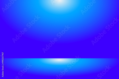 Studio backgrounds. Blue walls for photography space vector simple set with bright gradient spotlight