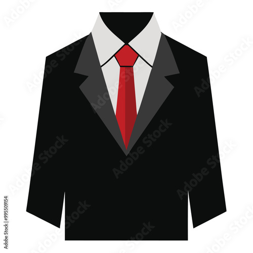 Suit with tie vector silhouette