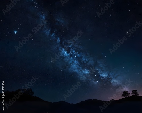 Starry Milky Way Galaxy Background 