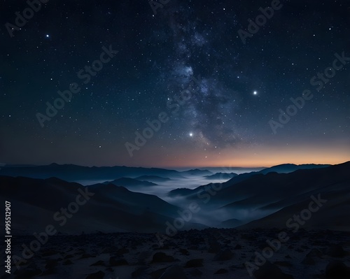 Starry Milky Way Galaxy Background 