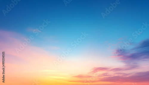 abstract wide blue sky sunset gradient banner sunset sky abstract background for banner design