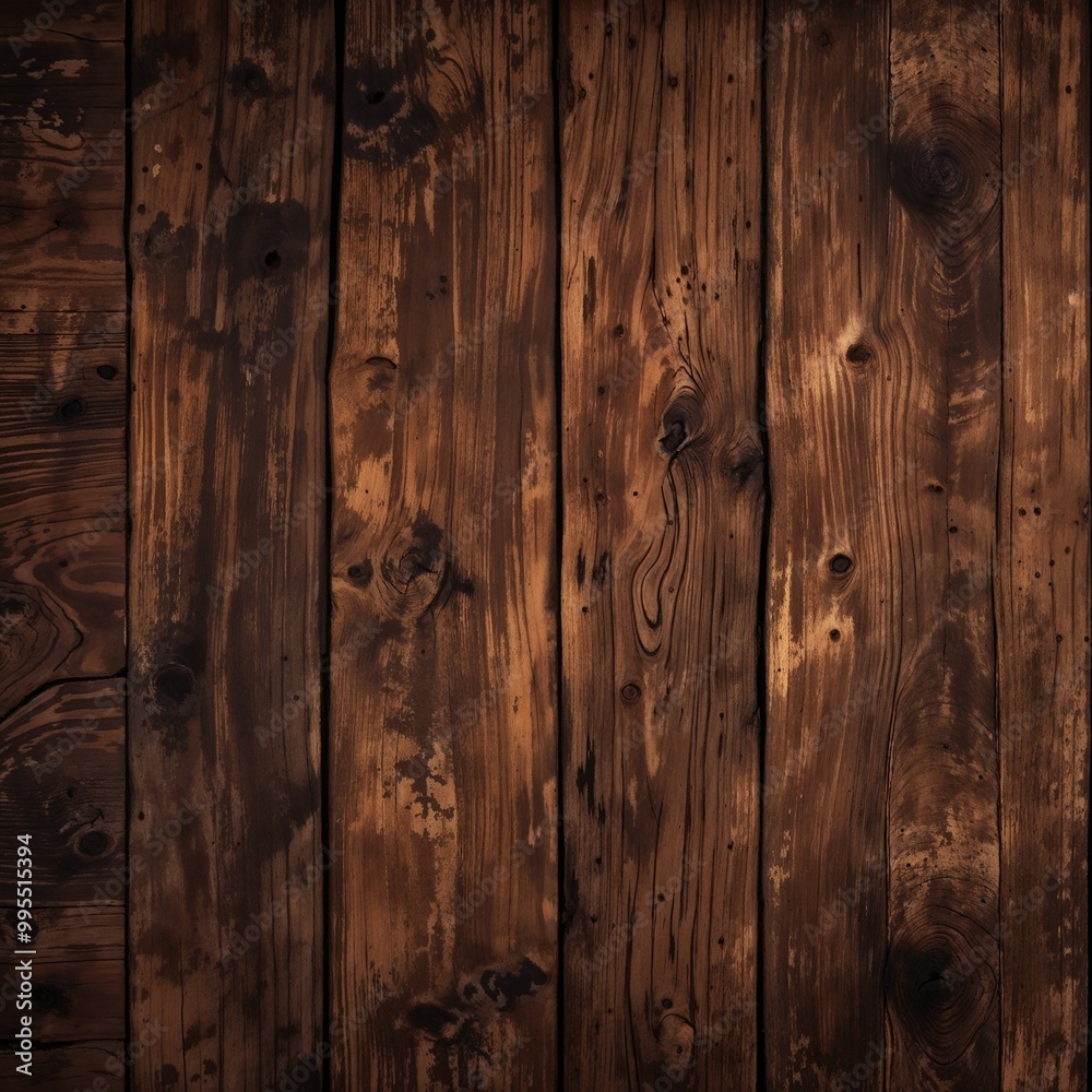 Naklejka premium Dark wooden texture background, ideal for vintage and natural-themed projects.