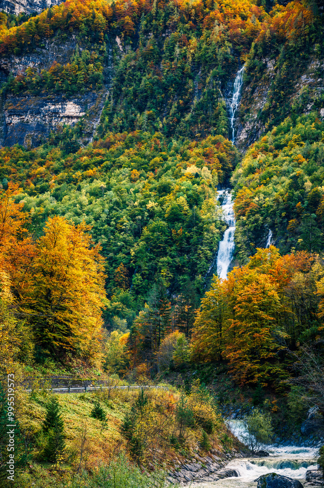 Autumn in Val Raccolana. Between peaks, lakes and streams. Julian Alps Autumn in Val Raccolana. Between peaks, lakes and streams. Julian Alps