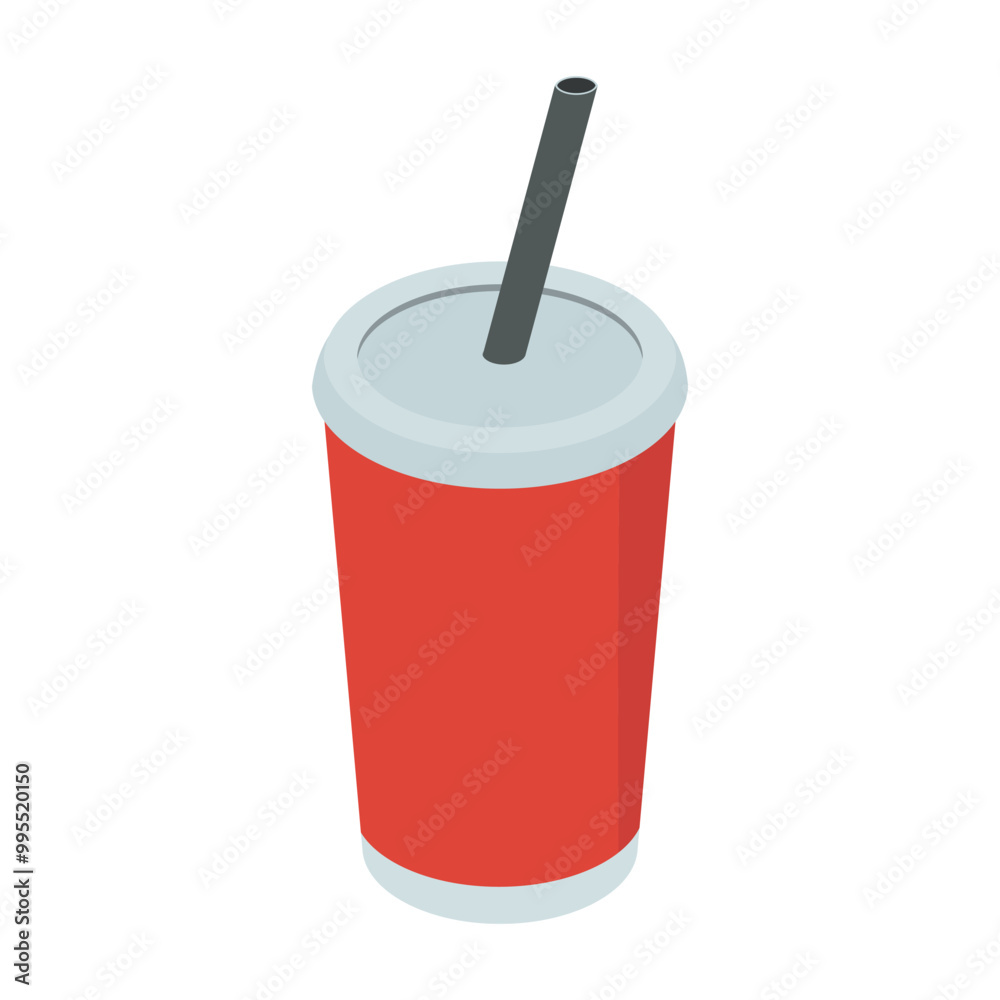 Soda Cup Vector Isometric Soda Cup Vector Isometric