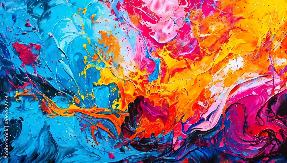 A vibrant abstract image featuring a dynamic blend of swirling blue, pink, and orange paint. The energetic mix of colors evokes creativity, excitement, and artistic freedom, perfect for bold and A vibrant abstract image featuring a dynamic blend of swirling blue, pink, and orange paint. The energetic mix of colors evokes creativity, excitement, and artistic freedom, perfect for bold and