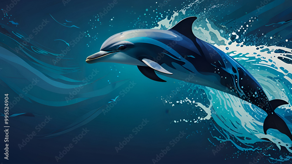 Naklejka premium Abstract Background Inspired by the Elegant Movement of a Dolphin