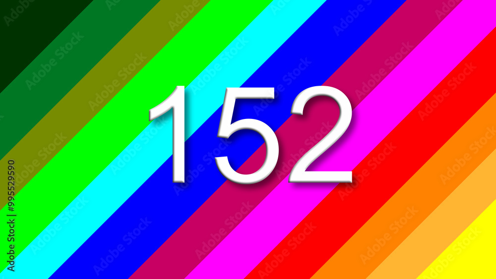 152 colorful rainbow background year number
