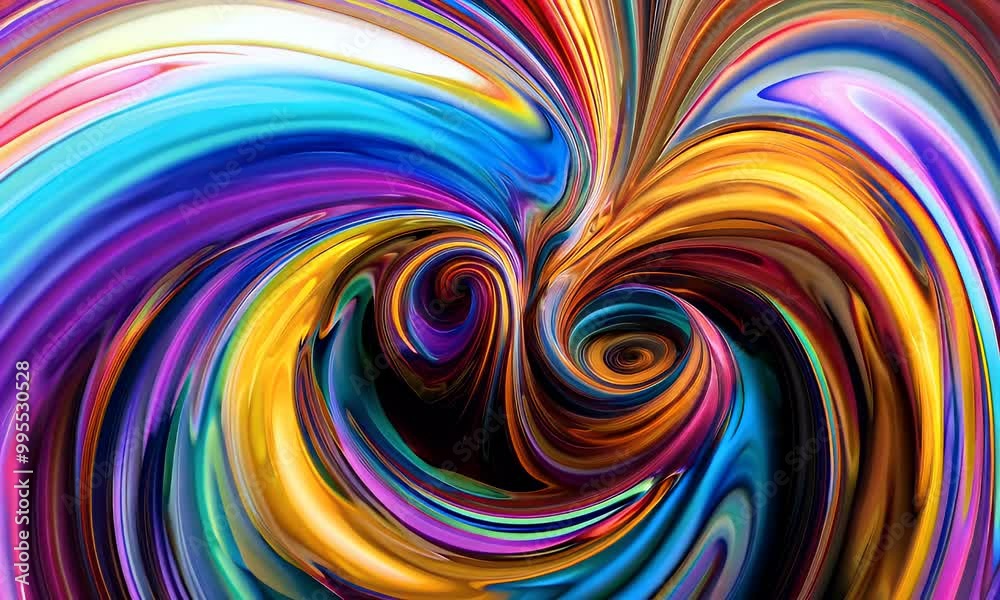 Swirling waves of bright colors blend and shift in fluid motion, creating dynamic and abstract visuals in animation Swirling waves of bright colors blend and shift in fluid motion, creating dynamic and abstract visuals in animation