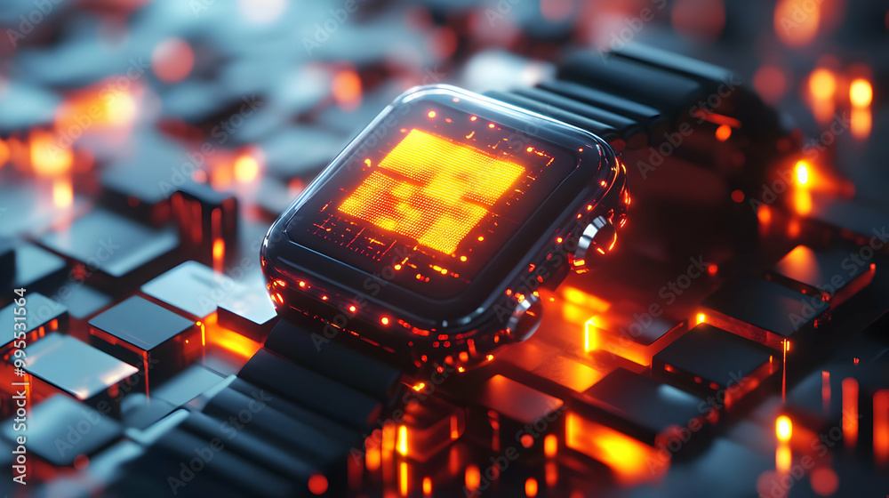 3D Glowing Abstract Smartwatch with Floating Cyber Monday Sale Notifications � Futuristic Ecommerce Tech Deals Icon on White Background 3D Glowing Abstract Smartwatch with Floating Cyber Monday Sale Notifications � Futuristic Ecommerce Tech Deals Icon on White Background