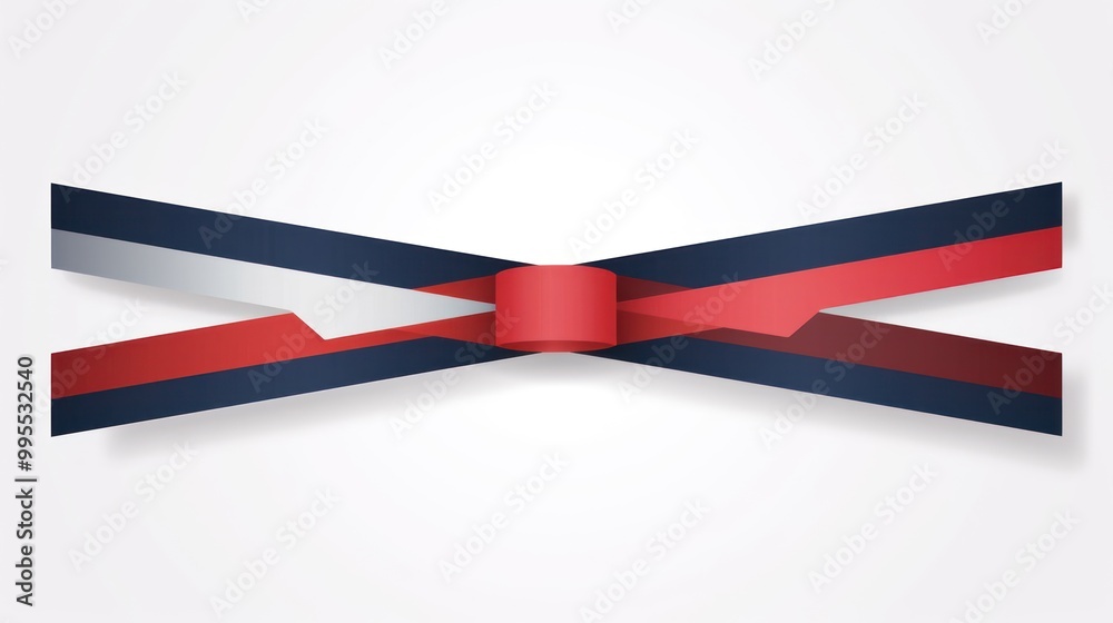 Fototapeta premium Abstract Red, White, and Blue Bow