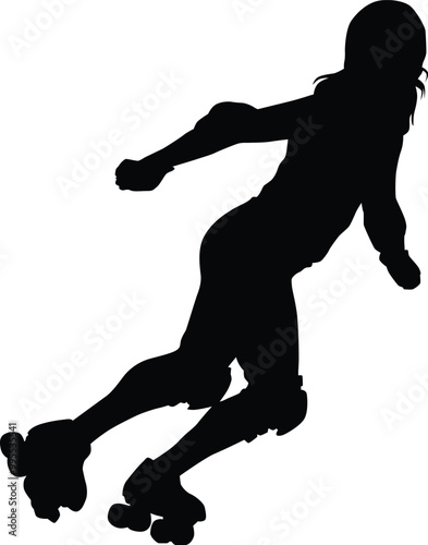 Roller derby player silhouette illustration