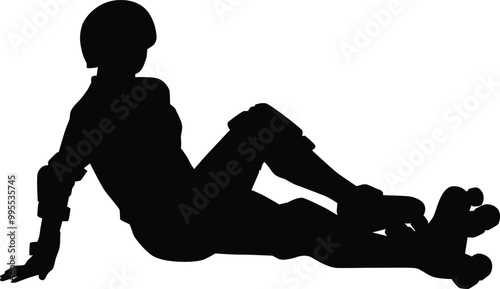 Roller derby player silhouette illustration
