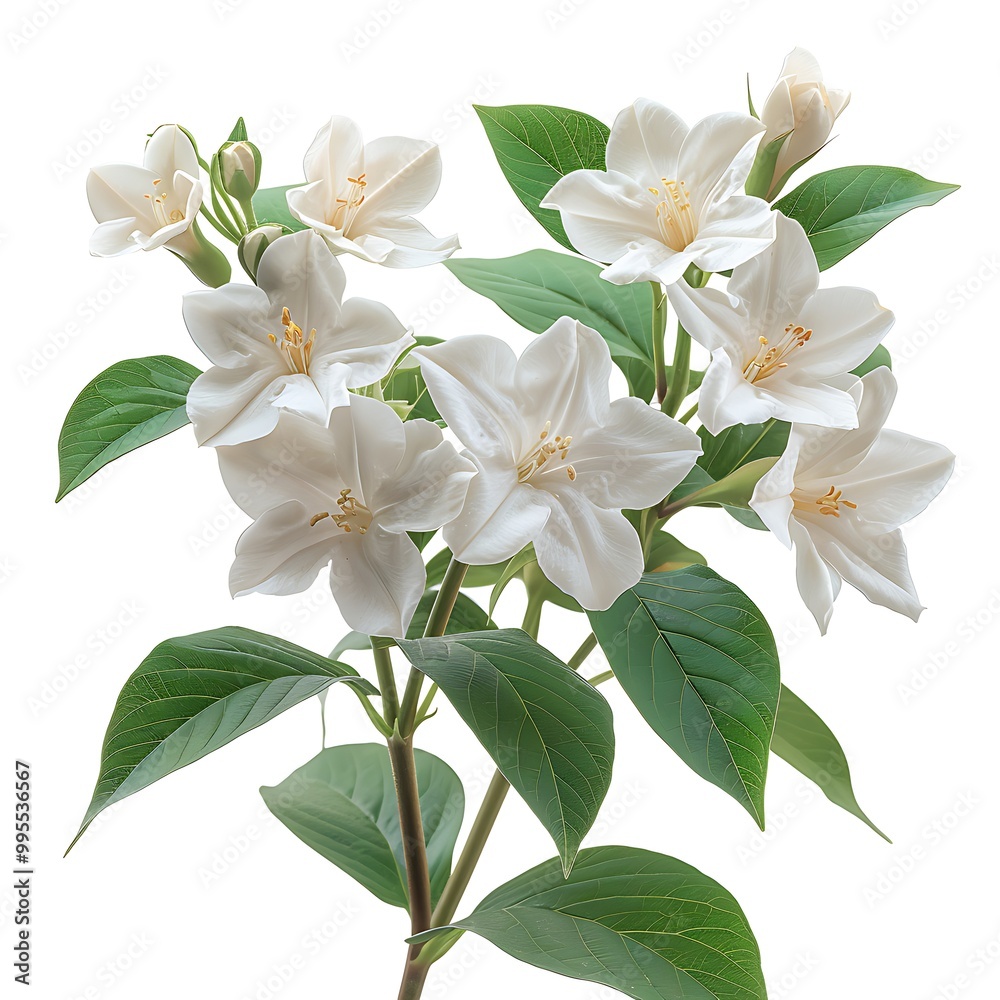 Obraz premium Jessamine, common white Flower isolated on white background.